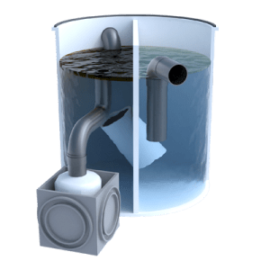 Separador de hidrocarburo 500L con Skimmer